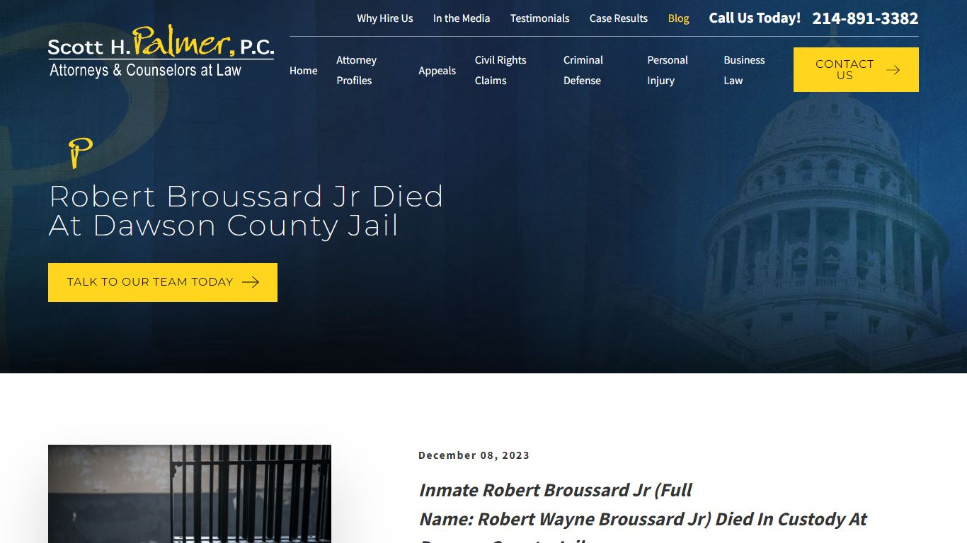 Robert Broussard Jr Died At Dawson County Jail